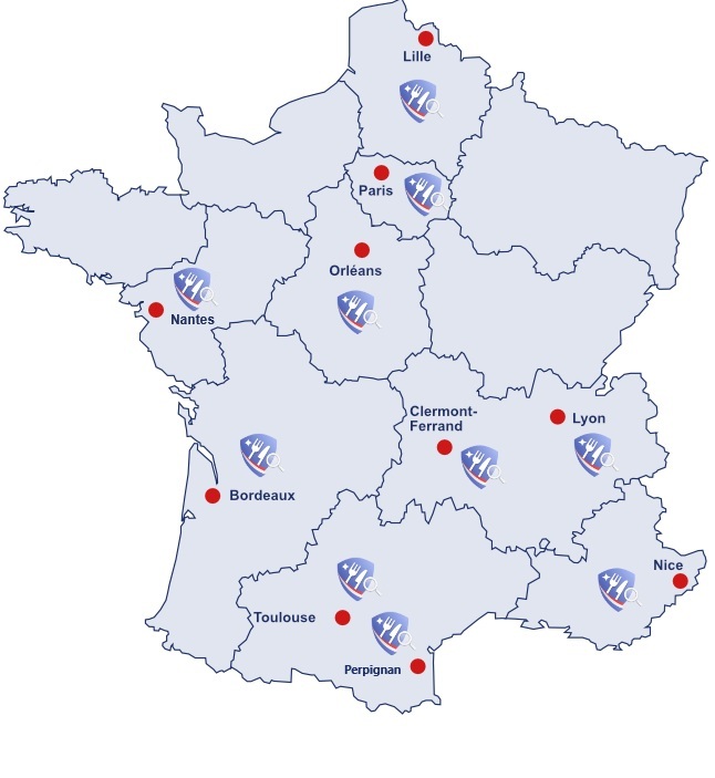 carte France agences hygiene securité alimentaire 