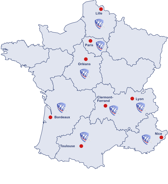 carte France agences hygiene securité alimentaire 